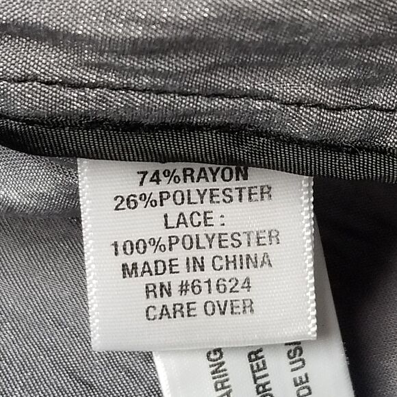 Laura Ashley L Blazer Silver With Black Lace Overlay Jacket Whimsigoth Career - Picture 7 of 10